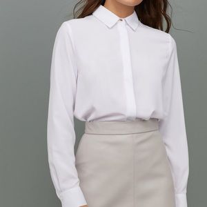 H&M White Button Down Blouse